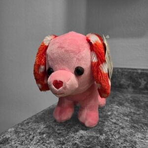 Build A Bear Pink and Red Pup Plush